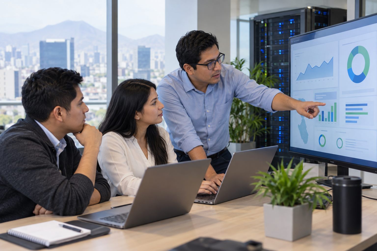 Equipo de TI gestionando servicios tecnológicos